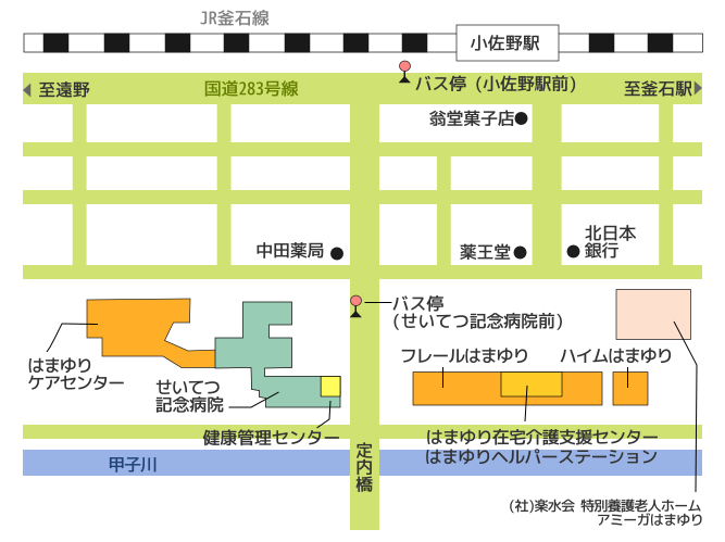 近隣駅からの地図・施設配置図